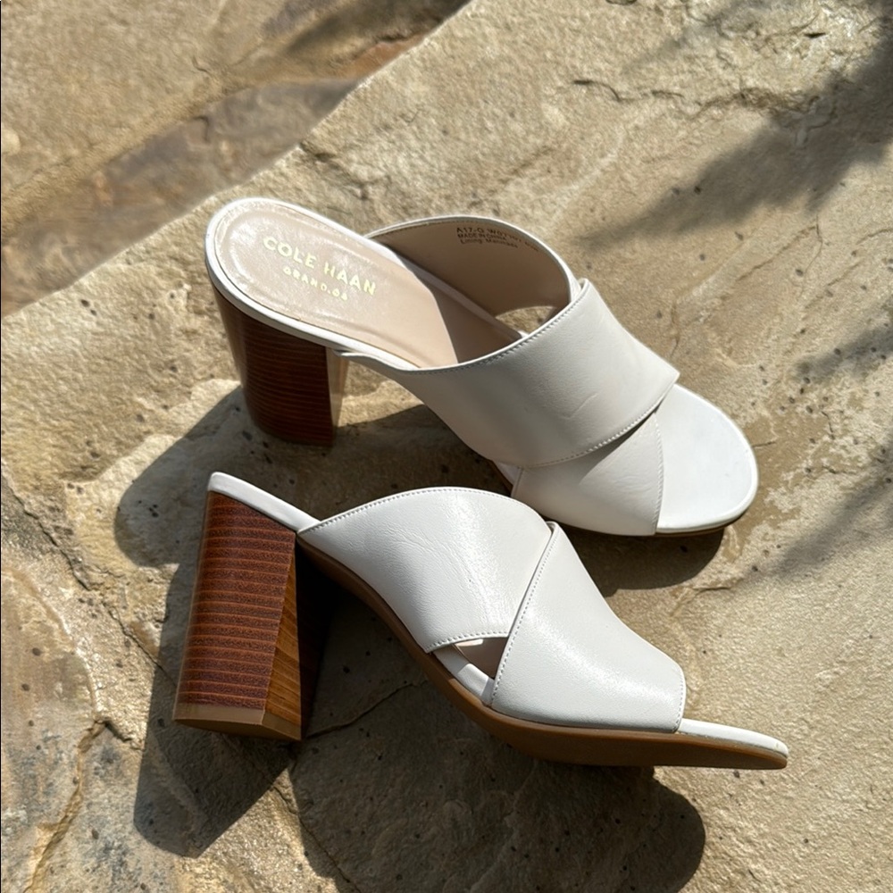 COLE HAAN Grand OS Gabby Criss Cross Block Heel Sandal - Picture 2 of 12